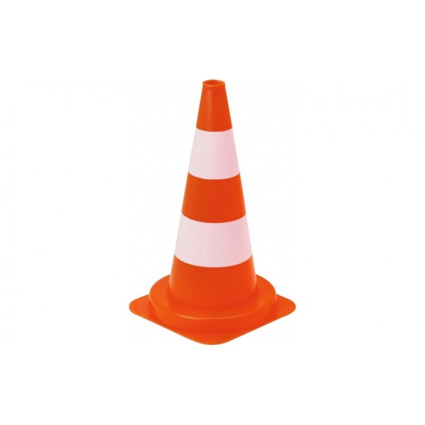 Cône balise de signalisation bandes réfléchissantes 50cm